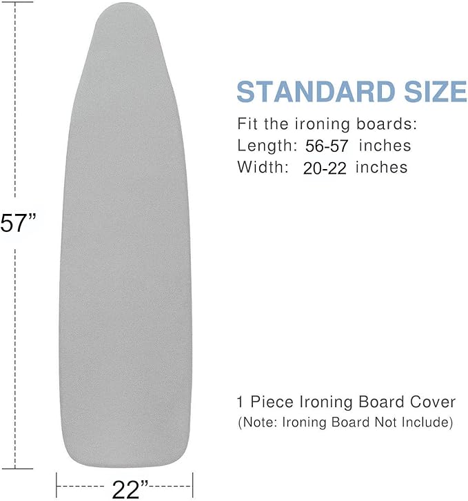Extra Large Ironing Board Cover and Pad 22x57, 21x57 Thick Padding, Elastic Edge - Image 5