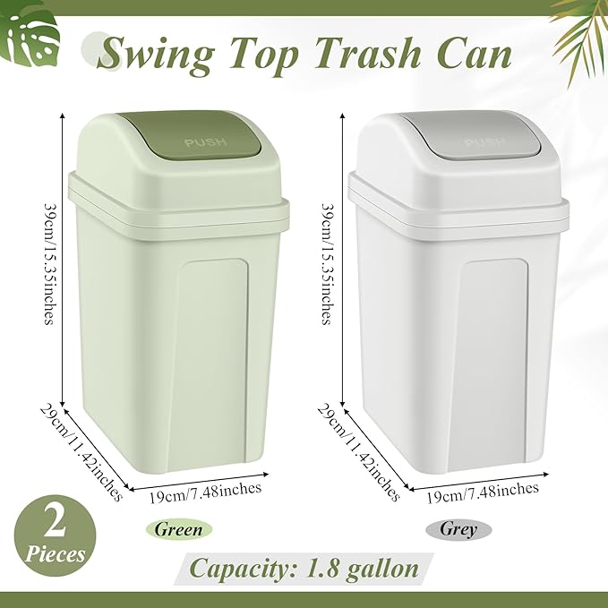 Sumind 2 Pcs 2.6 Gallon Bathroom Trash Can - Image 2