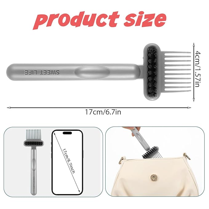 2Pcs Hair Brush Cleaning Tool 2-in-1 Comb Cleaner - Image 2