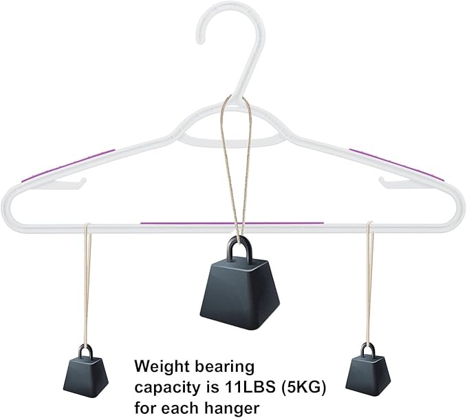 30 Pack Bendable Plastic Hangers Light-Weight Non-Slip Clothes/Suit Hangers - Image 6