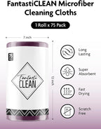 Fantasticlean Microfiber Cleaning Cloth Roll -75 Pack, Tear Away Microfiber - Image 4