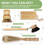 5-Pieces Bamboo Dish Brush Set - Image 2