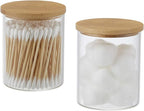 Qtip Holder With Vanity Tray, Glass Apothecary Jars With Lids - Image 2