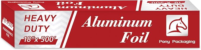 Heavy Duty Aluminum Foil Roll for Food 18 Inches 500 FT Heavy Duty Food Safe by PonyPackaging