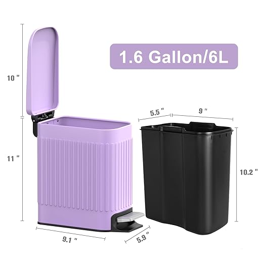 TrashAid Slim Bathroom Trash Can - Image 8