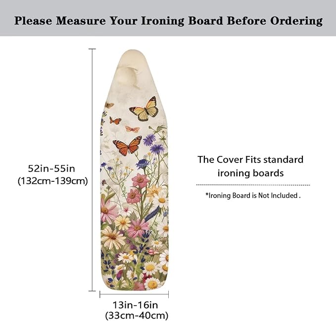 Butterfly Ironing Board Cover and Pad Floral, Non Stick Scorch and Stain - Image 5