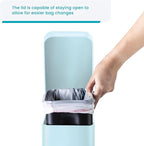 Home Zone Living 2-Pack 1.3 Gallon Small Powder Blue Bathroom Trash Can - Image 3