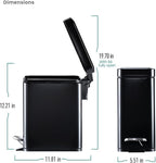 Home Zone Living 2-Pack 1.3 Gallon Small Black Bathroom Trash Can - Image 7