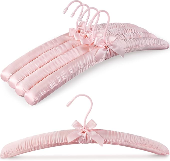 TOPIA HANGER Padded Hangers for Women Clothing, 17-inch Satin Hangers 5 Pack by TOPIAHANGER