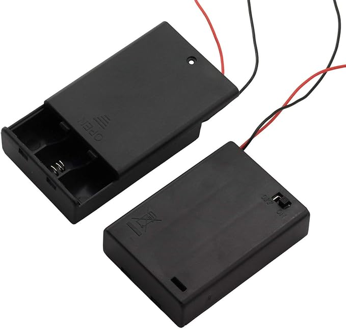 6 Pieces 3 Slots x 1.5V AA Battery Case Holder Battery Spring Clip Storage Box - Image 2