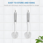 SetSail Dish Brush with Handle, 2 Pack Stiff Bristles Dish Scrubber with - Image 3