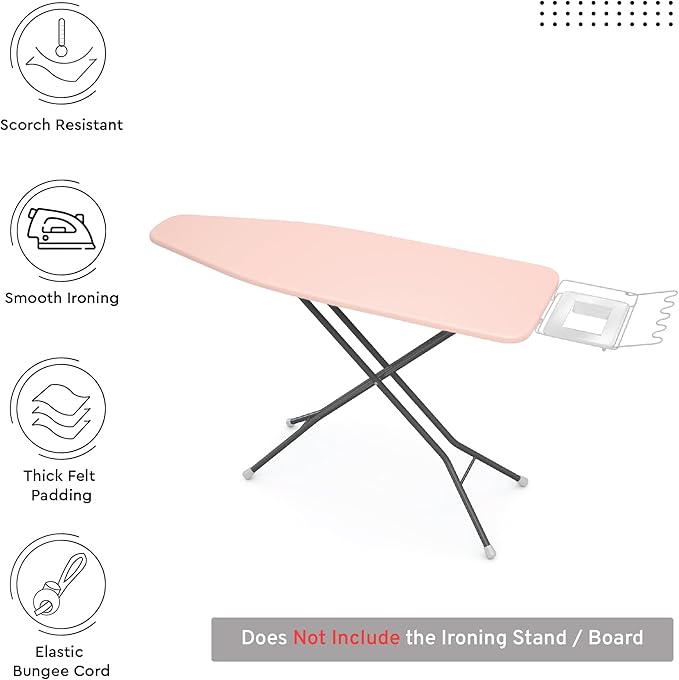 Encasa XO Ironing Board Cover and Pad 49"x18" - 4mm Felt Wide Iron Board Cover - Image 2