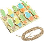 50pcs Cactus Wooden Photo Clips Pegs Clothespins Note Memo Card Holder - Image 6