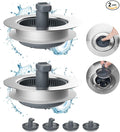 Hibbent 2 Pack 3 in 1 Kitchen Sink Drain Strainer and Stopper Combo, Chrome by Hibbent