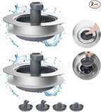 Hibbent 2 Pack 3 in 1 Kitchen Sink Drain Strainer and Stopper Combo, Chrome by Hibbent