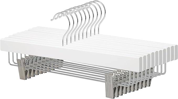 Amazon Basics Durable Wooden Pants and Skirt Hangers by AmazonBasics