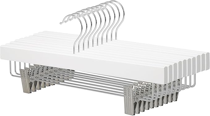 Amazon Basics Durable Wooden Pants and Skirt Hangers by AmazonBasics