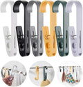 6Pcs Laundry Hooks with Clips Hanger Closet Organizer Clamps Hanging Socks Boot by DEFRKO