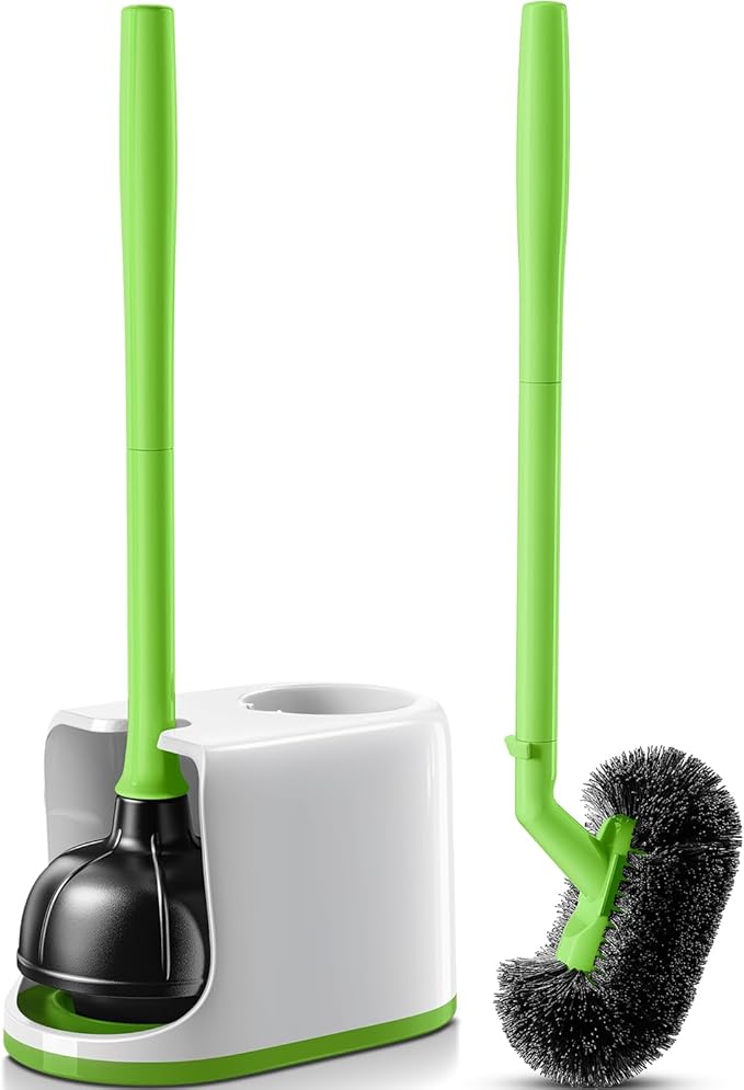 HAMITOR Toilet Plunger Bowl Brush Combo：Heavy Duty Rubber by HAMITOR