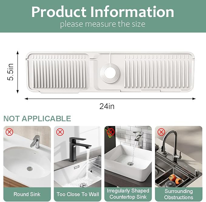 24 Inch Upgraded Draining Mat Folding faucet Mat - Image 2