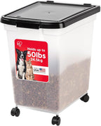 IRIS USA Airtight Dog Food Storage Container, WeatherPro, Removable Wheels by IRISUSA
