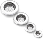 4 Pack Heavy Duty Stainless Steel Kitchen Sink Drain Strainer, Bathroom Hair by CORNERJOY