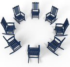 Oversized Rocking Chair Set of 8, Outdoor Rocking Chair for Adults, All Weather Resistant Porch Rocker for Lawn Garden, Navy Blue by THOEOE