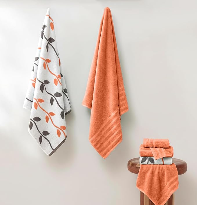 Modern Threads Organic Vines 6-Piece 100% Cotton Towel Set – Yarn Dyed Jacquard - Image 2
