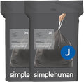 simplehuman Code J 40 Count, Genuine Odorsorb Custom Fit Liners, Drawstring by Simplehuman