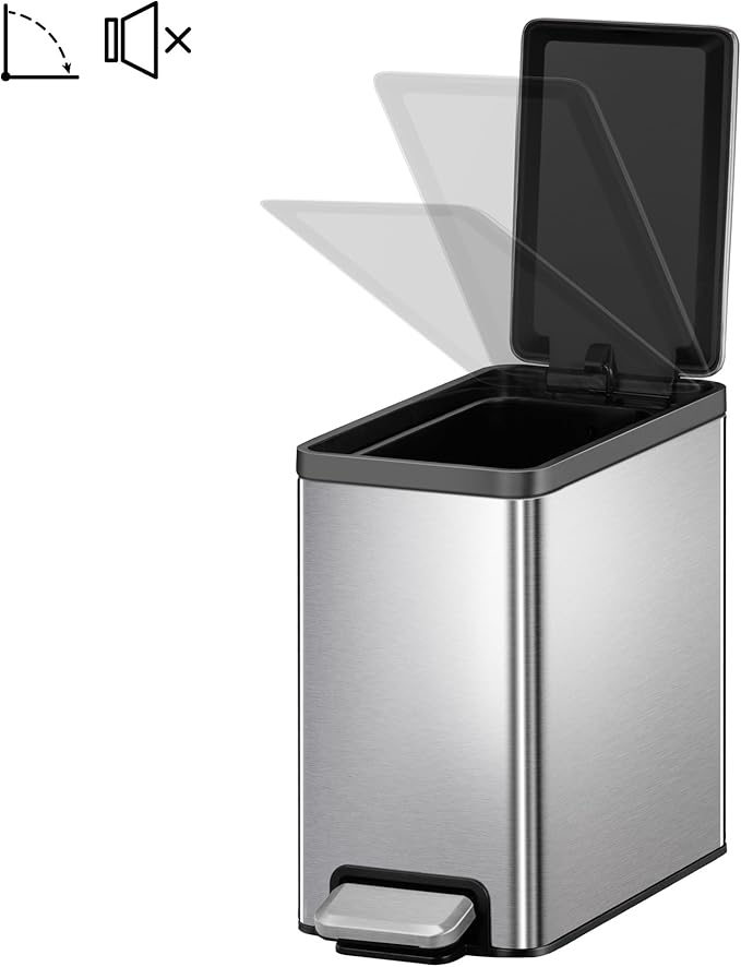EKO Slim Small Bathroom Trash Can - Image 2