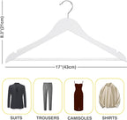 White Wooden Hangers 30 Pack Slim Coat Hangers - Image 7