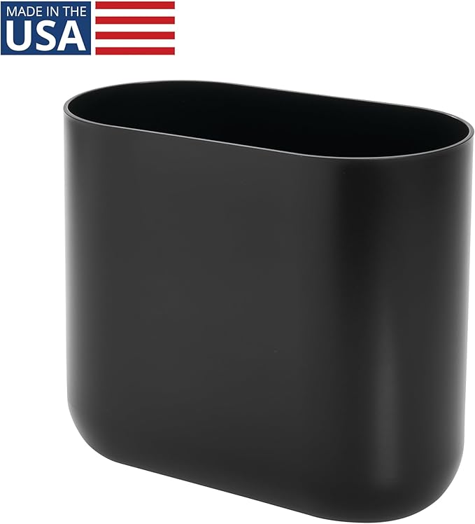iDesign Small Slim Plastic Bathroom Trash Can, Garbage Can - Image 2