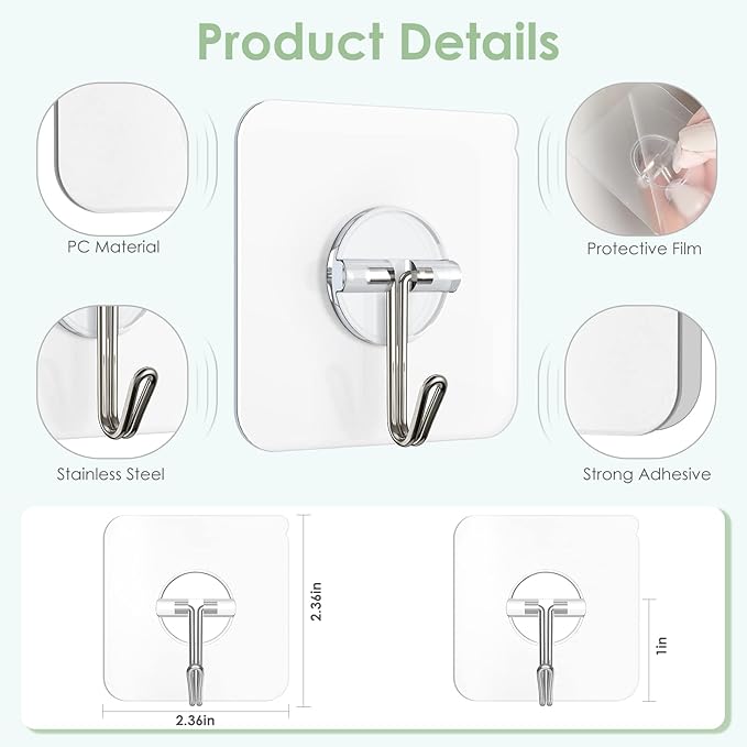 Adhesive Wall Hooks for Hanging - Image 5
