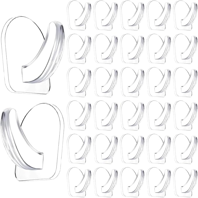 36 Pieces Clear Adhesive Wall Hooks by IAXSEE