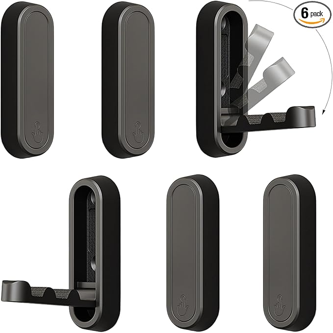6PCS Folding Coat Hooks, Heavy Duty Wall Hooks Made of Zinc Alloy, Foldable by XSGTZMJ
