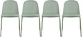 2xhome Modern Stackable Armless Dining Chair | Plastic Shell Seat with Metal Legs | Indoor or Outdoor Use | Home Kitchen Patio (4, Green, Padded Seat) by 2xhome