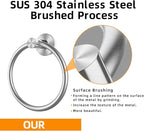 Brushed Silver Towel Ring 2Pack, SUS304 Stainless Steel Hand Towel Holder - Image 3