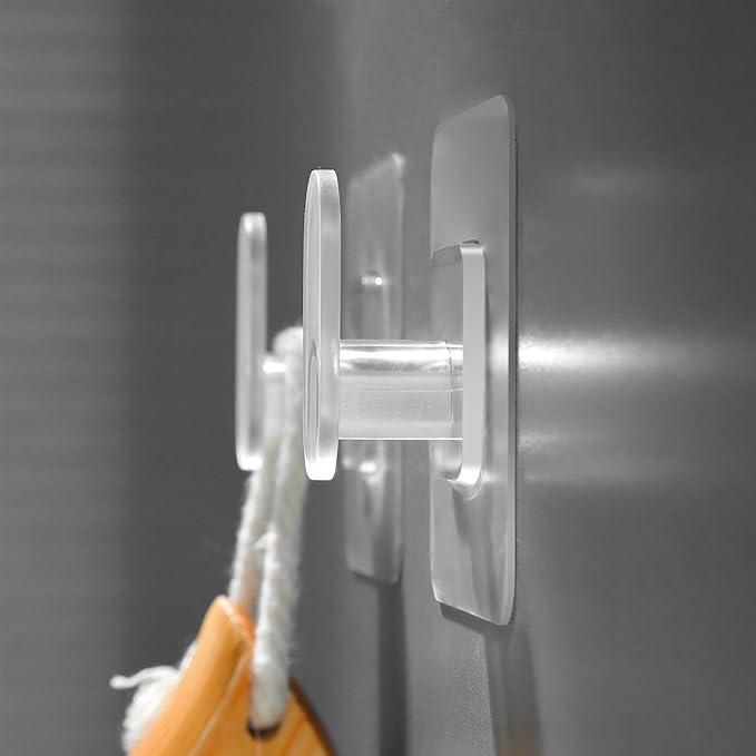DELITON Clear Cute Storage Hooks, 10 Pack, Adhesion - Image 3