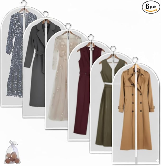 6 Pack Long Garment Bags by MsKitchen