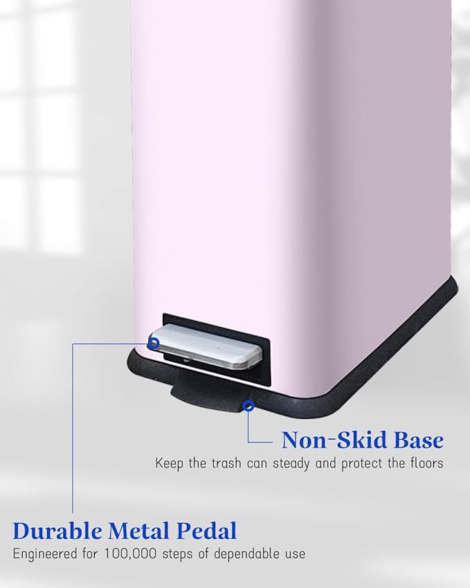 Bathroom Trash Can with Lid, 16.7L/ 4.4 Gallon Trash Can with Removable Inner - Image 5