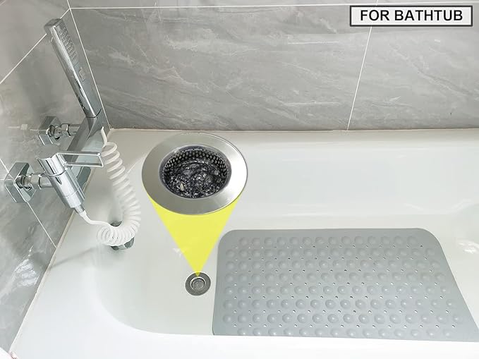 2PCS Bathtub Drain Strainers, Shower Drain Hair Catcher, Stainless Steel Drain - Image 4
