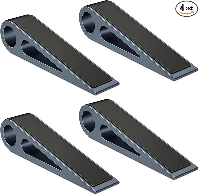 4 Pcs Heavy Duty Door Stopper for Bottom of Door, Aluminum & Rubber Door Stop by urgeeo