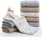 Pidada Hand Towels Set of 4 Diamond Pattern 100% Cotton Absorbent Soft - Image 3