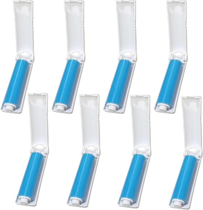 Mini Reusable Lint Roller for Travel, 8 Pack Washable Foldable Lint Remover by AEHKLCP