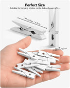Clothes Pins Wooden White Colored Clothespins - Image 3