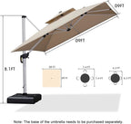 PURPLE LEAF 9ft Patio Umbrella Outdoor Square Umbrella Large Cantilever Umbrella Windproof Offset Heavy Duty Sun for Garden Deck Pool Patio, Beige - Image 8