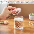 Swab Holder Canisters with Lid, Bathroom Qtip Dispenser Apothecary Jars - Image 2