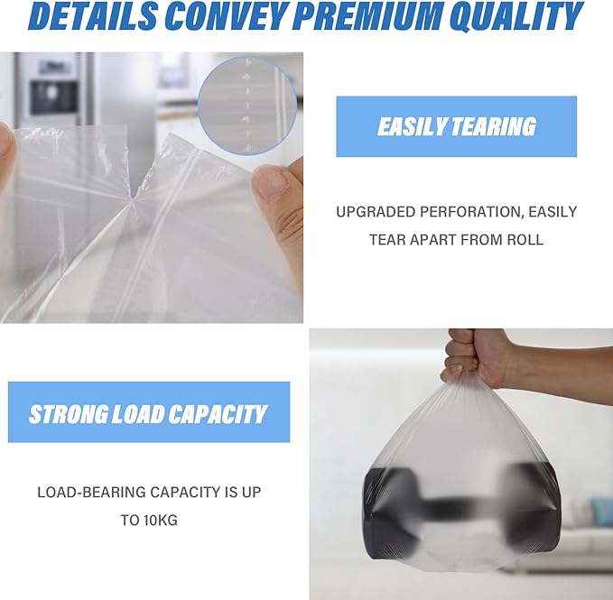 Small Trash Bags, Magesh 1.2 Gallon Trash Bags/Garbage Bags, Strong Wastebasket - Image 3