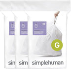simplehuman Code G 60 Count, Dispenser Pack Custom Fit Liners, Drawstring Trash by Simplehuman