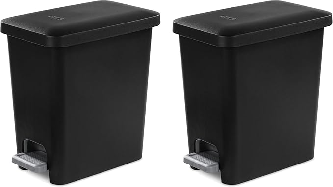 Sterilite 2.7 Gallon Rectangular StepOn Wastebasket by Sterilite